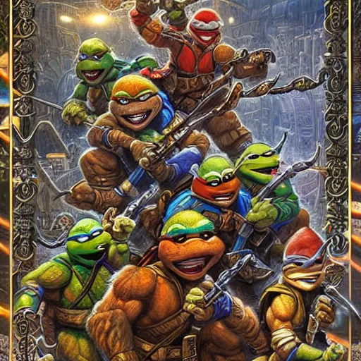 Prompt: teenage mutant ninja dwarves, intricate detail, HDR cinematic poster by Mark Brooks, Donato Giancola, Victor Nizovtsev, Scarlett Hooft, Graafland, Chris Moore”