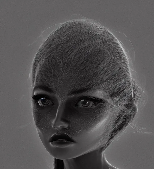 Prompt: photo 3 d rendering of a beautiful girl epic photorealistic portrait in ito junji frank miller alex ross escher giger biopunk demonology style depth of field lens flare leica zeiss detailed trending award winning on flickr