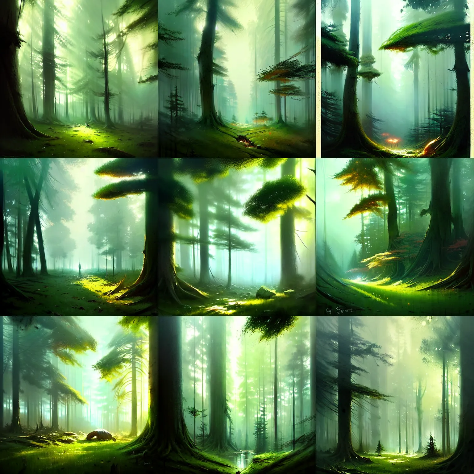 Image similar to a beautiful forest by Greg Rutkowski