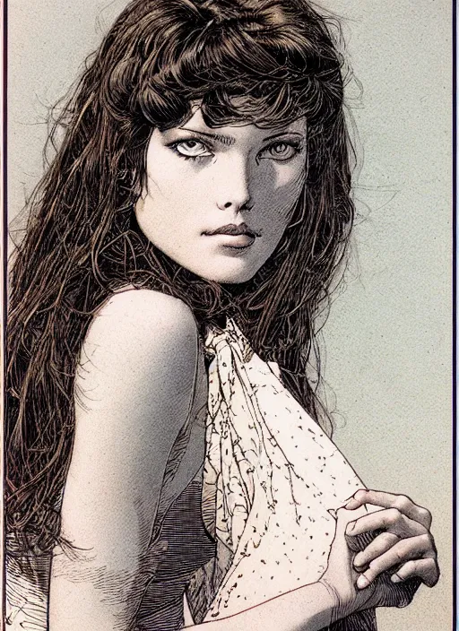 Image similar to a portrait of a pretty young lady by barry windsor smith