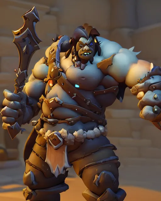 Image similar to orc with sword playable hero character in overwatch