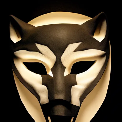 Image similar to mask of wolf, studio photo, lighting