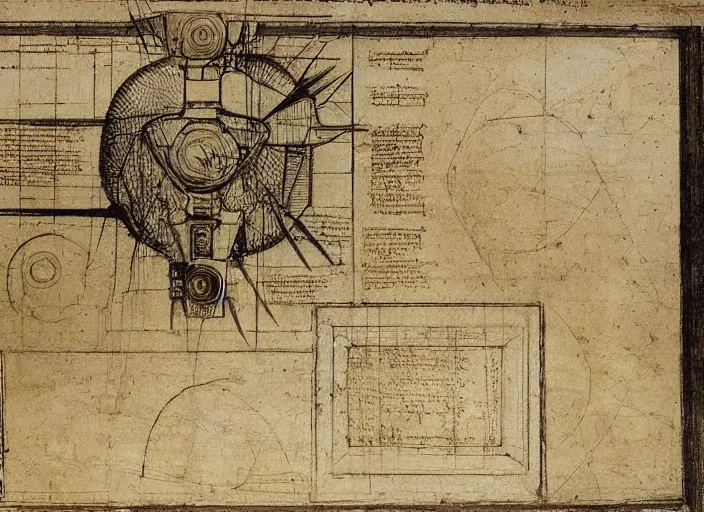 Prompt: computer design by leonardo da vinci