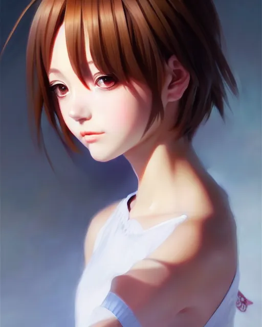 Image similar to portrait Anime girl cute-fine-face, pretty face, realistic shaded Perfect face, fine details. Anime. realistic shaded lighting by Ilya Kuvshinov Giuseppe Dangelico Pino and Michael Garmash and Rob Rey