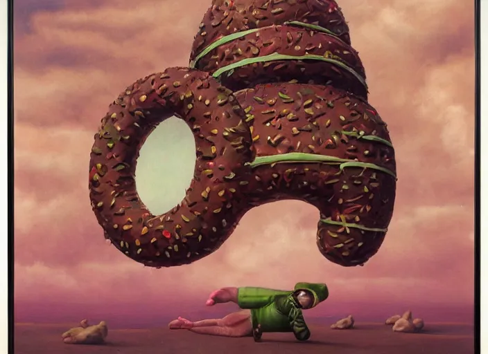 Image similar to the human donut, lowbrow, matte painting, 3 - d highly detailed, in the style of mark ryden,