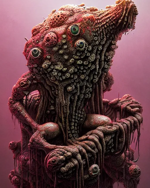 Prompt: funko grotesque, trypophobia, ultra detailed, ultra realistic, adventure time, studio lighting, by beksinski, alejandro jodorowsky, giger, greg rutkowski, carne griffith trending on artstation, deviantart, photorealism