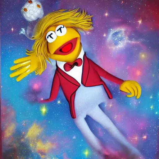 Prompt: A muppet of Donald-Trumpon in a nebula