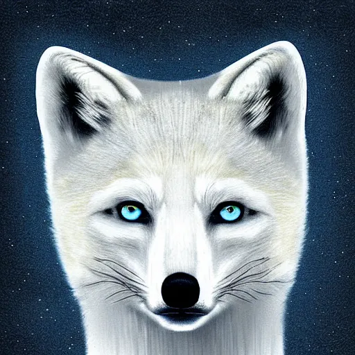 Image similar to portrait of a polar fox, Digital Art