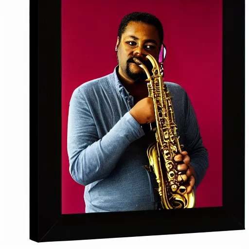 Prompt: portrait of leroi moore saxophone player