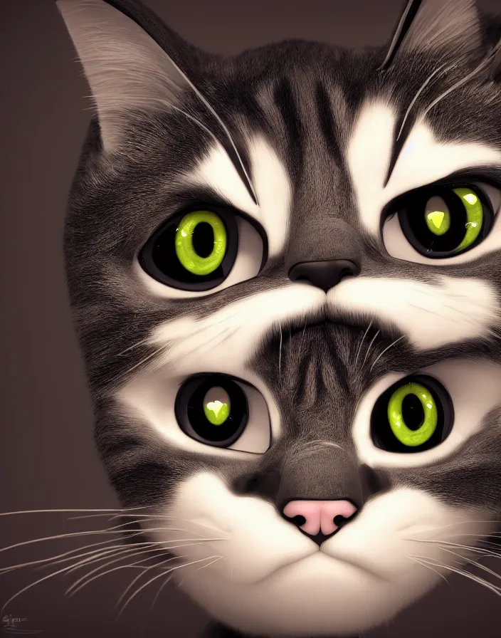 super cute but angry cat, portrait, face symmetry,, Stable Diffusion