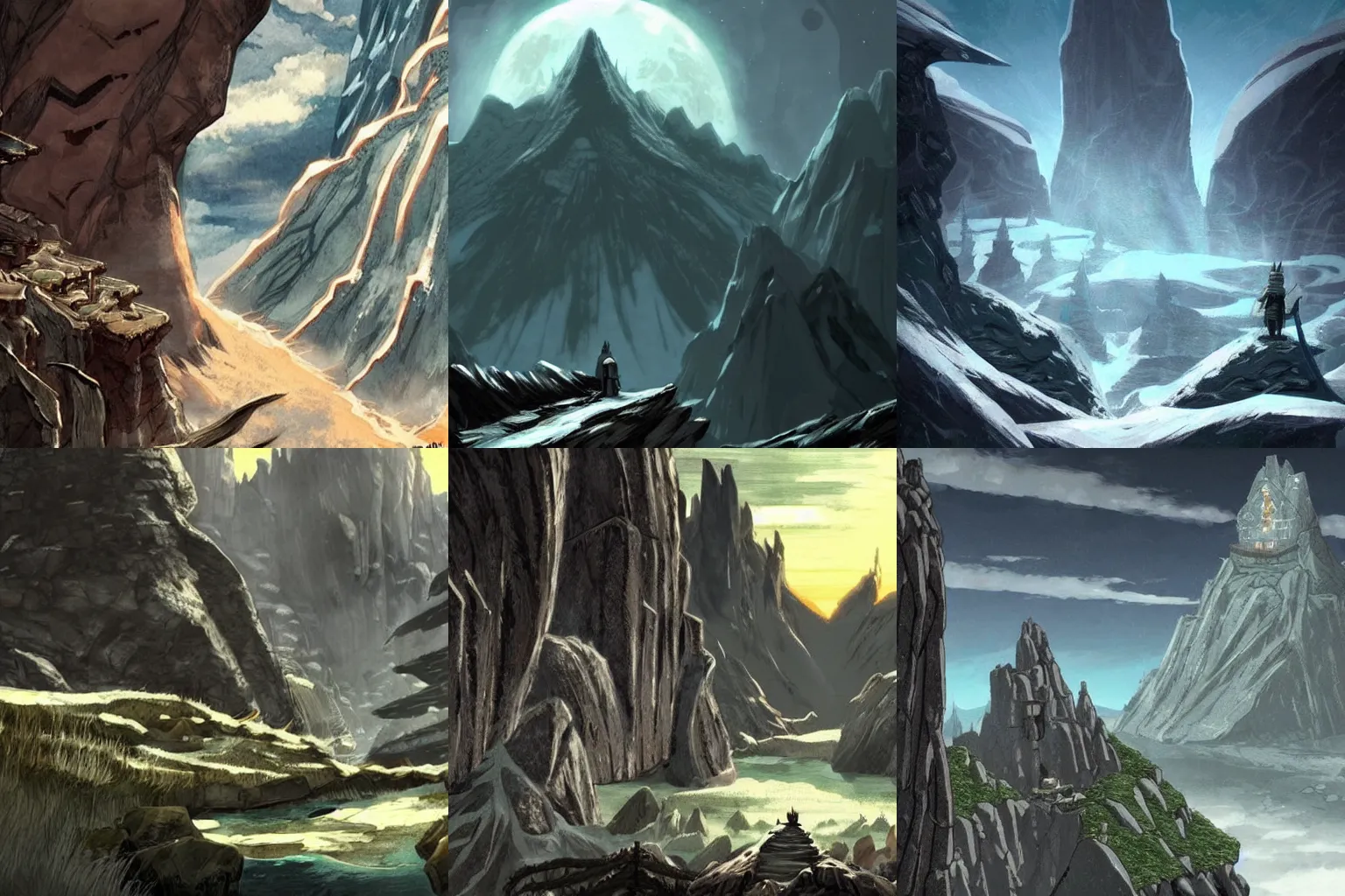 Prompt: The Throat of The World from Skyrim in the style of Studio Ghibli, stunning, amazing, award winning