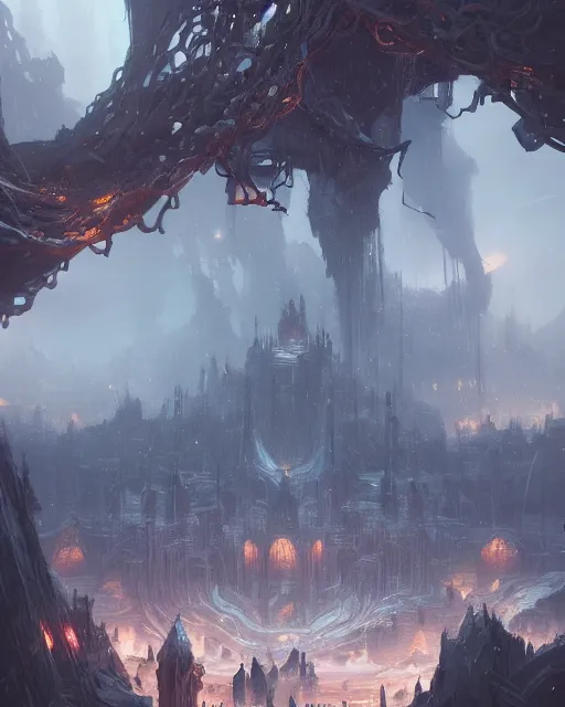 Image similar to the kingdom of chains, environment art, fantasy art, landscape art, in the style of greg rutkowski, illustration, epic, fantasy, intricate, hyper detailed, artstation, concept art, smooth, sharp focus, ray tracing