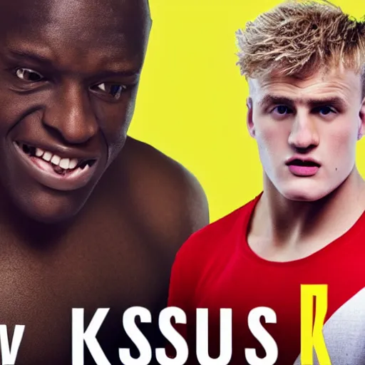 Image similar to KSI vs jake paul Promo image, photorealistic image, 8K