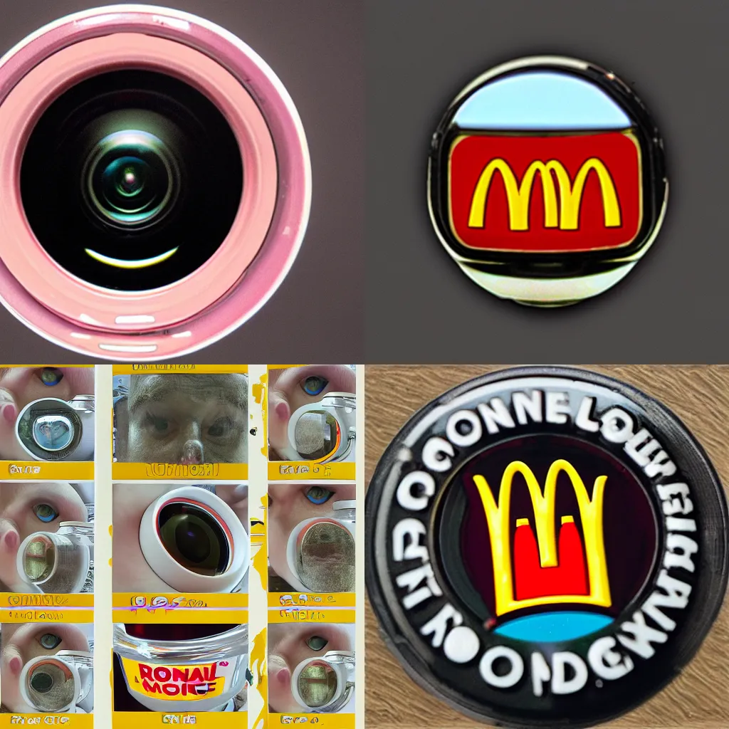 Prompt: Ronald mc Donald, fisheye lens