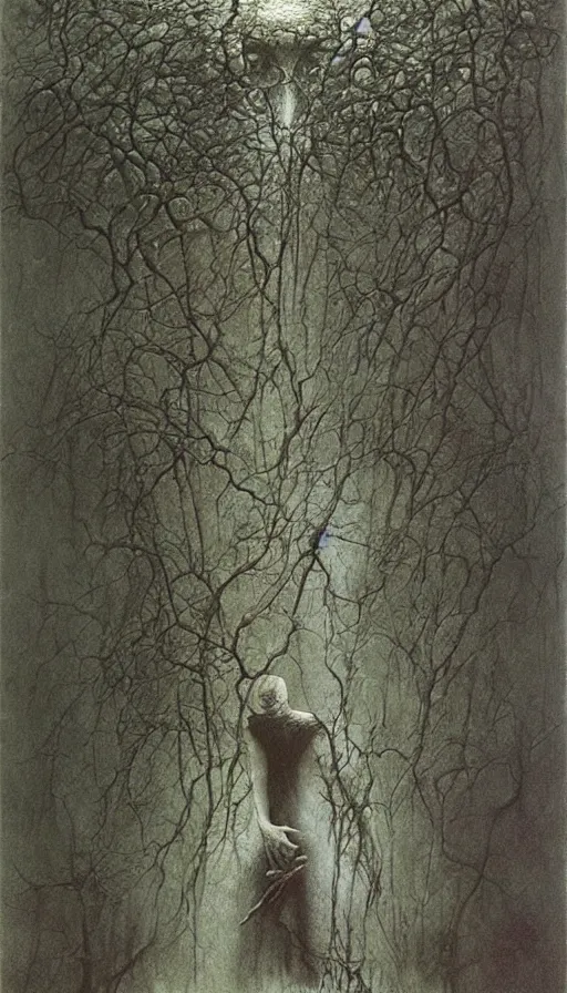 Image similar to by zdzislaw beksinski, color