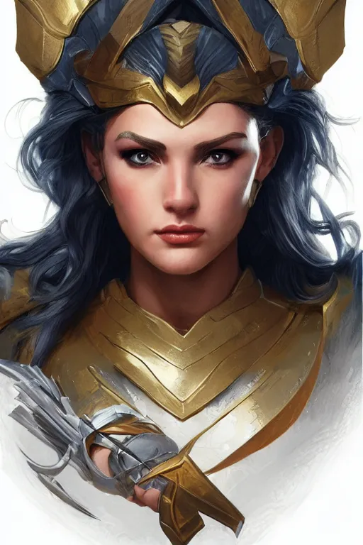 Image similar to amazon valkyrie athena, d & d, fantasy, portrait, highly detailed, headshot, digital painting, trending on artstation, concept art, sharp focus, illustration, art by artgerm and greg rutkowski and magali villeneuve