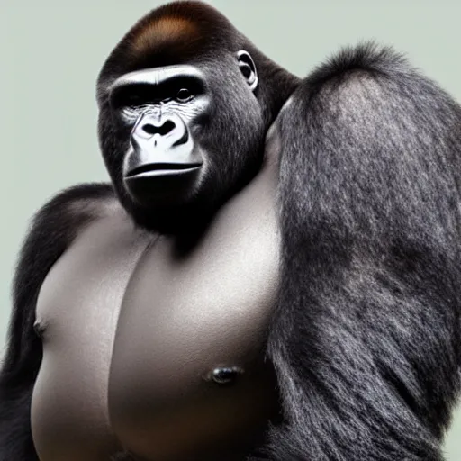 Prompt: gorilla with chainguns for arms