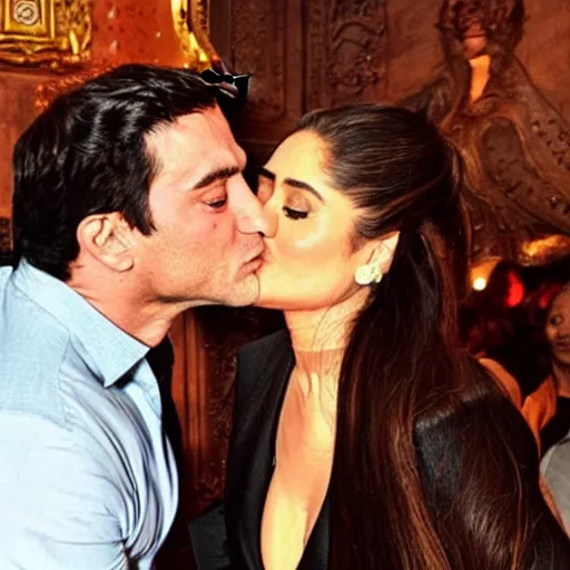 Prompt: kareena kapoor kissing kareena kapoor, relistic