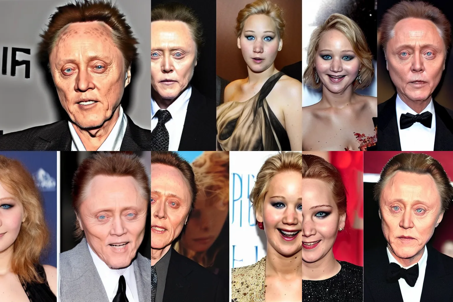 Prompt: Christopher Walken mixed with Jennifer Lawrence as one person