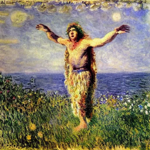 Image similar to midsommar werewolf by claude monet