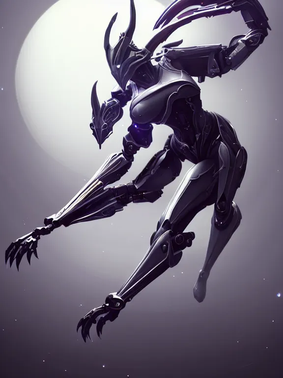 Image similar to exquisite cinematic full body shot of a beautiful saryn warframe, that's a giant beautiful stunning anthropomorphic robot female dragon with metal cat ears, posing elegantly, robot paws for feet, sharp claws, streamlined white armor, long elegant tail, two arms, two legs, long tail, detailed warframe fanart, destiny fanart, high quality digital art, macro art, dragon art, furry art, realistic digital art, warframe art, Destiny art, furaffinity, DeviantArt, artstation, 8k HD, octane render