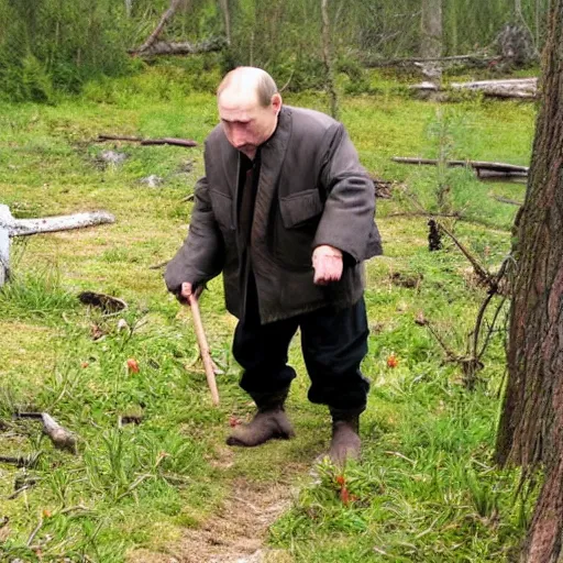 Image similar to Vladimir putin as an angry dwarf hermit