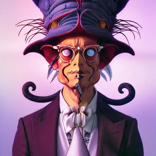 Prompt: Lofi formal portrait og Ganesh, Ghibli style by Yoshitaka Amano and Wayne Barlowe and Ed Binkley and The Madhatter