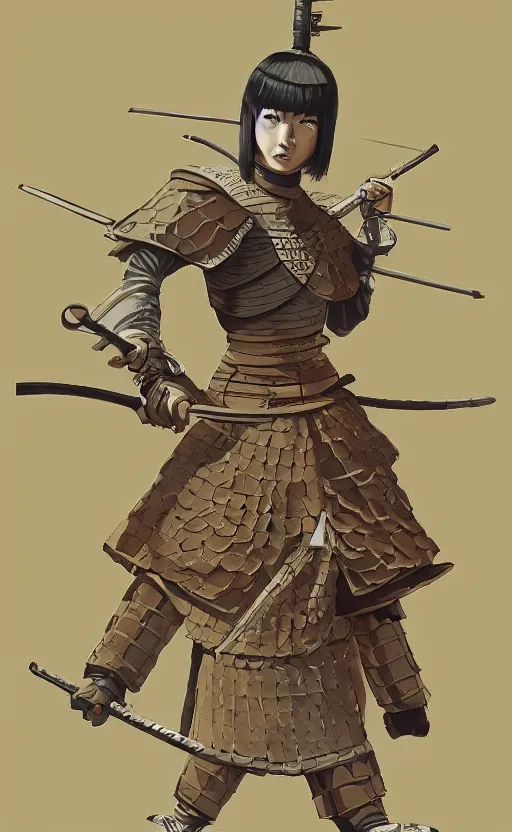 Prompt: portrait of a yari ashigaru clashing with the enemy, japanese castle in the background, concept art, artstation, stunning, shogun era, matte, by professional concept artist, hayao miyazaki, ilya kuvshinov, realistic human anatomy, realistic army, realistic weapons, low saturation, small eyes