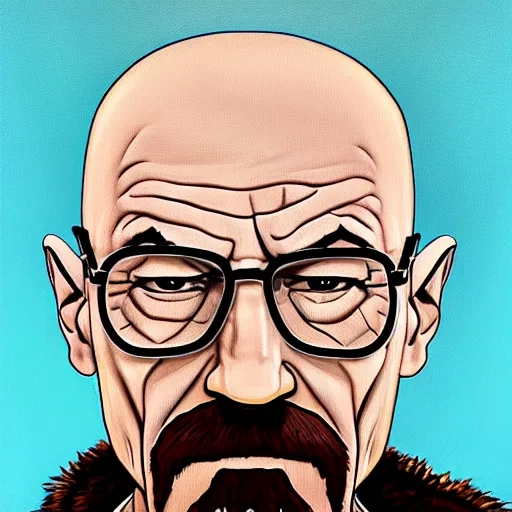 Image similar to ultra realistic portrait painting of walter white in don't starve, 4 k, ultra realistic, highly detailed, epic lighting