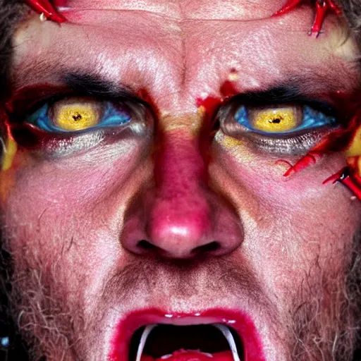Image similar to a devil, close - up portrait photo by david lachapelle, masterpiece, trending on flickr
