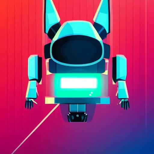 Prompt: cute!! robot futuristic centered vibrant concept art by artstation vector ( liam brazier )