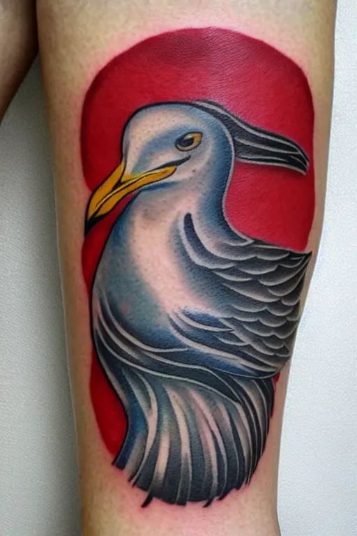 seagull tattoo shoulder