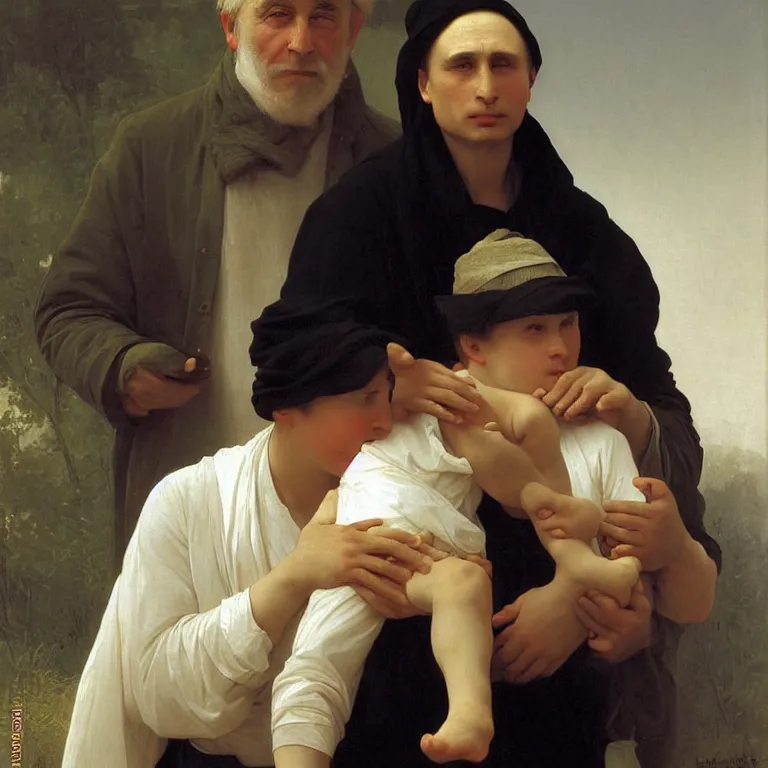 Prompt: Vladimir Putin with Monomakh\'s Cap on by William Adolphe Bouguereau