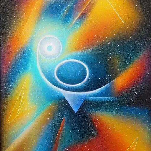 Image similar to geometry will draw the soul toward the truth and create the spirit of philosophy, galactic nebula, surrealist oil painting