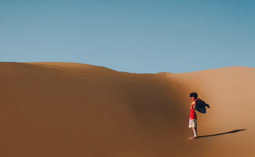 Image similar to a luffy in sand dunes, photography