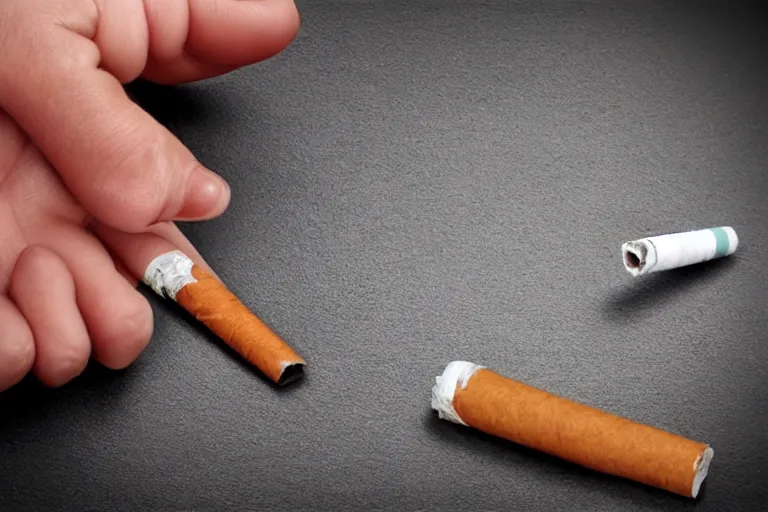 Image similar to cigarette in fingers, hand holding cigarette, hyper realistic, natural