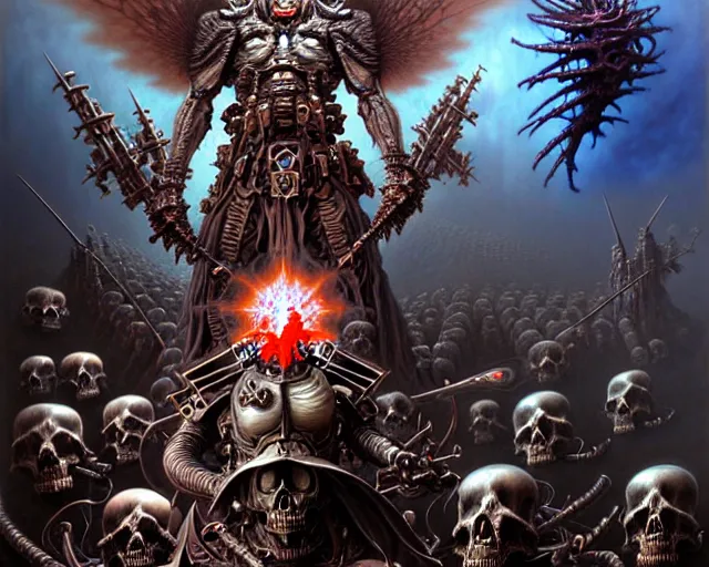 Image similar to the army of darkness and death angels, fantasy character portrait made of fractals facing each other, ultra realistic, wide angle, intricate details, the fifth element artifacts, highly detailed by peter mohrbacher, hajime sorayama, wayne barlowe, boris vallejo, aaron horkey, gaston bussiere, craig mullins