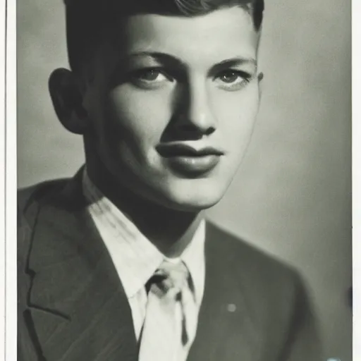 Image similar to a photographic portrait of a young man in the 1 9 5 0 s