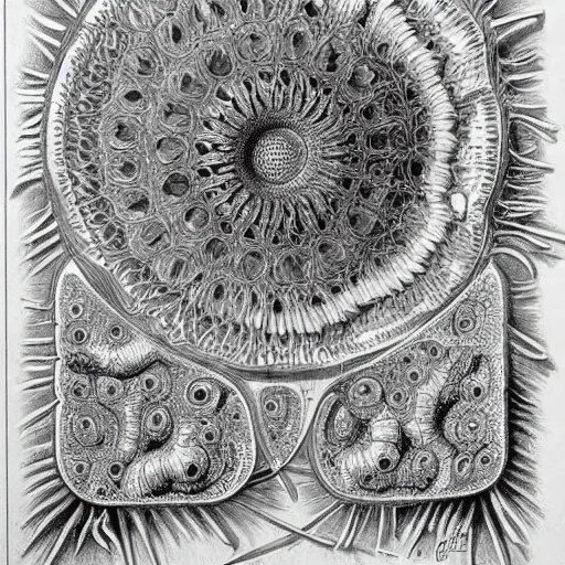 Prompt: drawing by haeckel