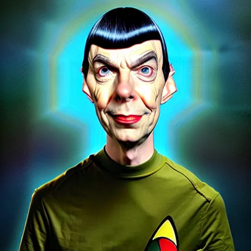 Prompt: Portrait of Sheldon cooper as Spock Funny cartoonish by Gediminas Pranckevicius H 704, sheldon cooper caricature, masterpiece