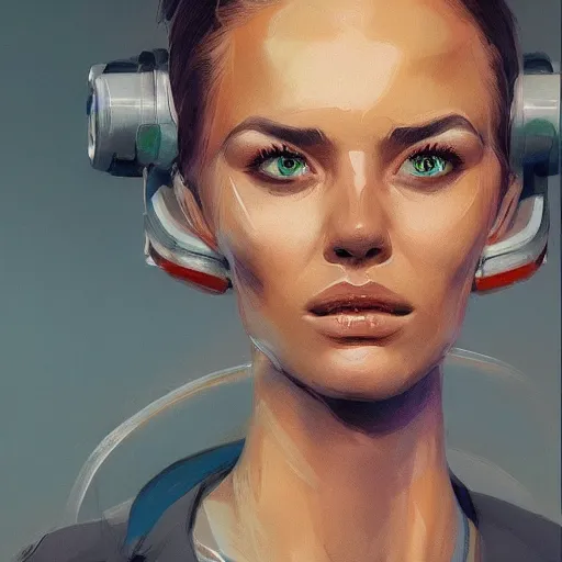 Image similar to concept art of scifi elite scientist by jama jurabaev, portrait, extremely detailed, studio light, trending on artstation, high quality, brush stroke