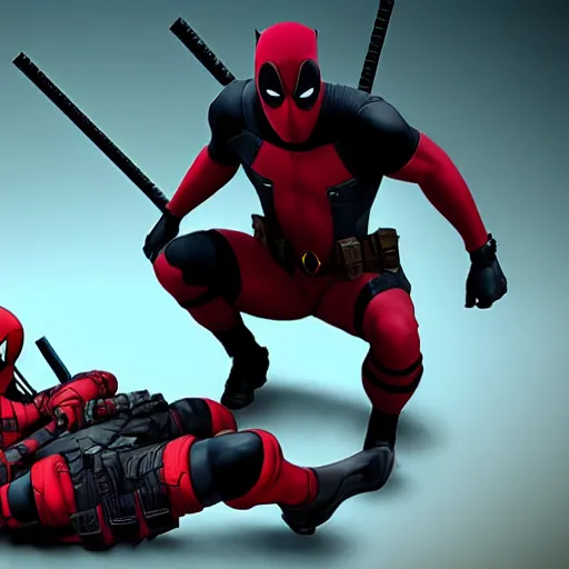 Image similar to deadpool and batman together 4 k detailed super realistic