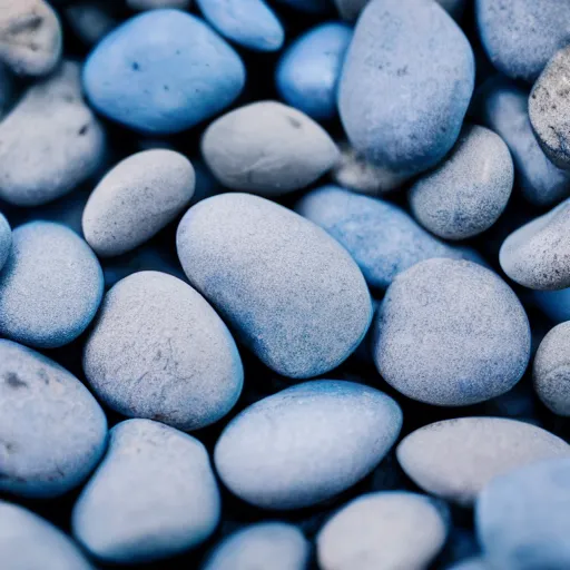 Prompt: macro photography of large blue pebbles,realistic, 4k