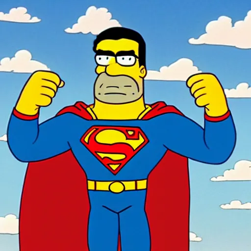 Prompt: superman in the simpsons