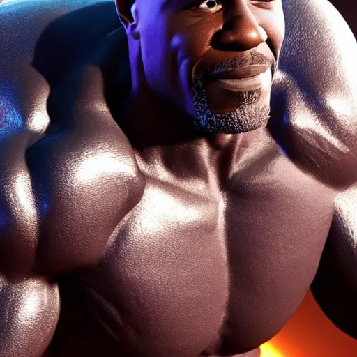 Image similar to still photo of terry crews silver surfer, highly detailed, photorealistic portrait, bright studio setting, studio lighting, crisp quality and light reflections, unreal engine 5 quality render