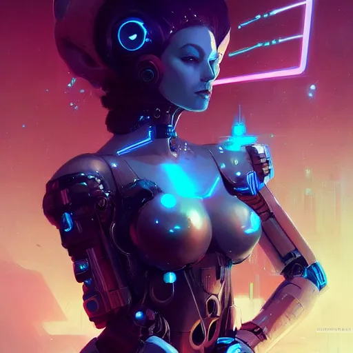 Image similar to graphic novel illustration of a portrait of a beautiful cybernetic woman, cyberpunk concept art by pete mohrbacher and artgerm and wlop and greg rutkowski and josan gonzales and syd mead, digital art, highly detailed, intricate, sci-fi, sharp focus, Trending on Artstation HQ, deviantart