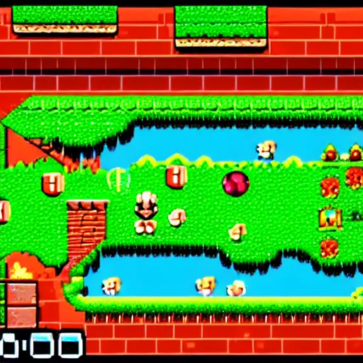 Image similar to screenshot from super mario world ( 1 9 9 1 )