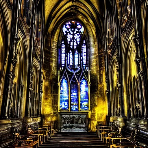Image similar to gothic chapel of ancient powers, mystic, liquification, melted shadows, 8 k dop dof hdr, fantasy art by tae young choi