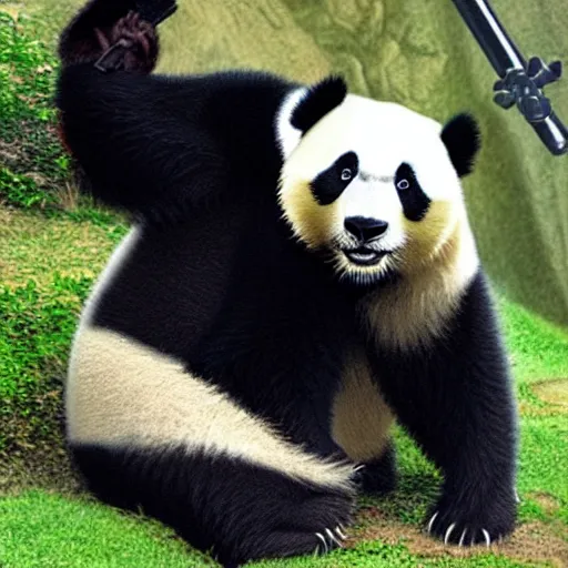 Image similar to jedi knight that is a panda