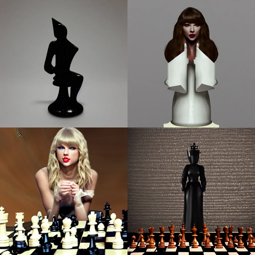 Prompt: Taylor Swift as a chess piece